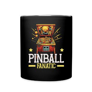 Pinball Machine Arcade Game Classic Video Game - Full Colour Mug - black - Front