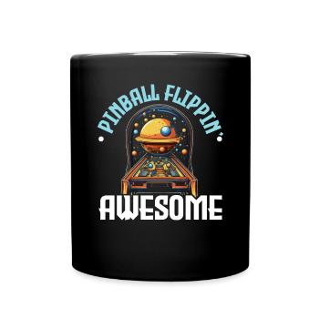 Pinball Machine Arcade Game Classic Video Game - Full Colour Mug - black - Front