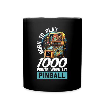 Pinball Machine Arcade Game Classic Video Game - Full Colour Mug - black - Front