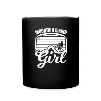 Mountainbike Mädchen - Tasse einfarbig - Schwarz - Vorne