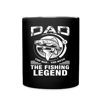 Fishing Dad And Fishing Legend - Full Colour Mug - black - Front