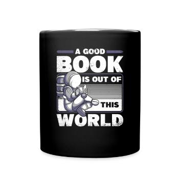 Un bon livre est hors de ce monde Raumschiff - Mug uni - noir - Devant