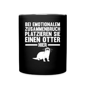 Seeotter Fischotter Otter - Tasse einfarbig - Schwarz - Vorne