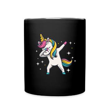 Dabbing Unicorn Einhorn Dab Dabbing Trend Tanz - Tasse einfarbig - Schwarz - Vorne