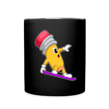 Pencil Snowboarder Snowboard - Mug uni - noir - Devant