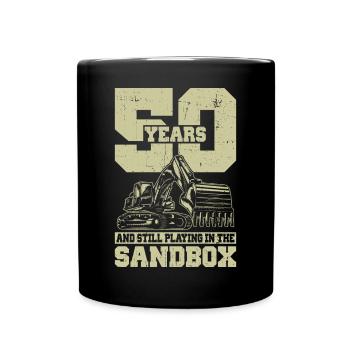 50 Birthday Excavator Driver - Full Colour Mug - black - Front