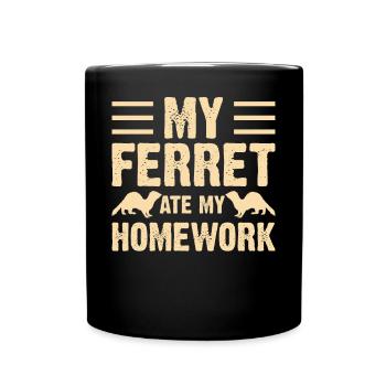 Frettchen - Tasse einfarbig - Schwarz - Vorne