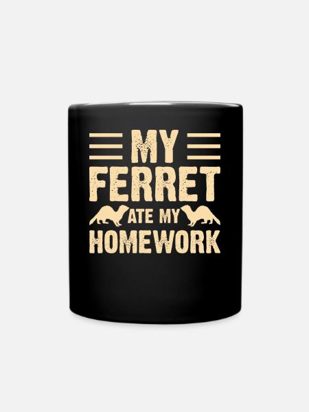 Frettchen - Tasse einfarbig - Schwarz