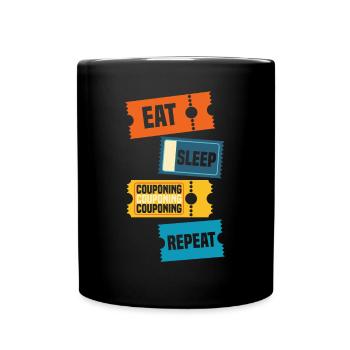 Lustiges Extrem Couponing Coupon Geschenk - Tasse einfarbig - Schwarz - Vorne