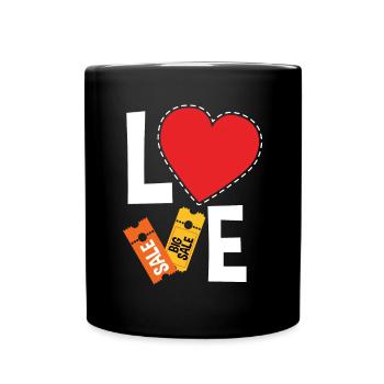 Lustiges Extrem Couponing Coupon Geschenk - Tasse einfarbig - Schwarz - Vorne