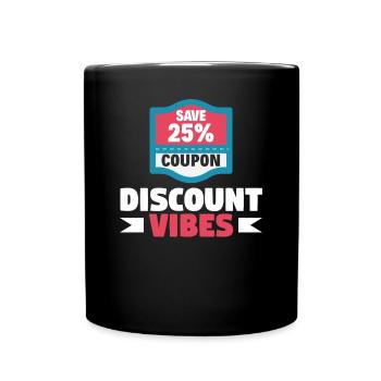 Lustiges Extrem Couponing Coupon Geschenk - Tasse einfarbig - Schwarz - Vorne