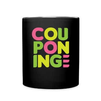 Lustiges Extrem Couponing Coupon Geschenk - Tasse einfarbig - Schwarz - Vorne