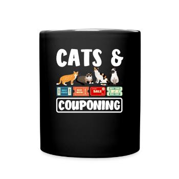 Lustiges Extrem Couponing Coupon Geschenk - Tasse einfarbig - Schwarz - Vorne