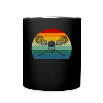 Lacrosse Sticks Lacrosse Helmet Lacrosse Player - Full Colour Mug - black - Front