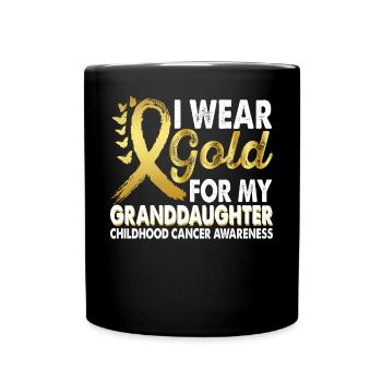 Portez de l’or pour le cancer infantile de la petite-fille - Mug uni - noir - Devant