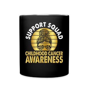 Support Squad Childhood Cancer Awareness Month - Full Colour Mug - black - Front