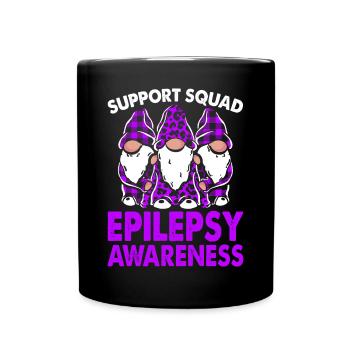Support Squad Epilepsy Awareness Month Purple - Full Colour Mug - black - Front