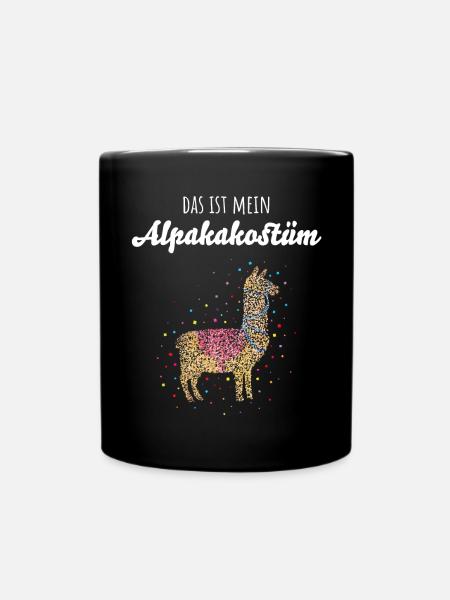 Karneval Konfetti Alpaka Kostümersatz Närrin - Tasse einfarbig - Schwarz