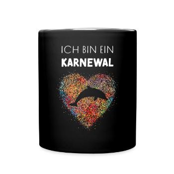 Kölner Karneval Fasching Konfetti Wal Narrenkappe - Tasse einfarbig - Schwarz - Vorne