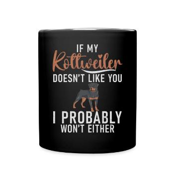 Rottweiler Gifts - Tasse einfarbig - Schwarz - Vorne