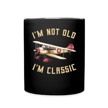 Je ne suis pas vieux Je suis Cassic Avion d’époque Avion - Mug uni - noir - Devant