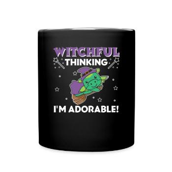 Dragon Halloween Witch Witches I'm Adorable - Full Colour Mug - black - Front