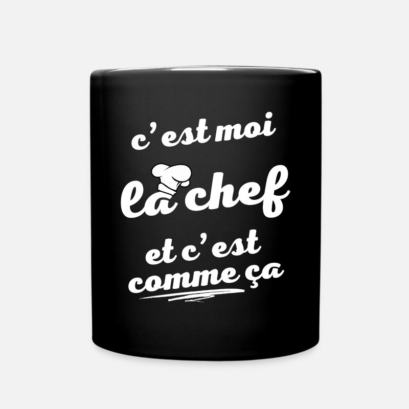 c'est moi la chef et c'est comme ça - Mug uni - noir