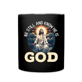 Méditation chrétienne Jésus Yoga Zen Christianisme - Mug uni - noir - Devant