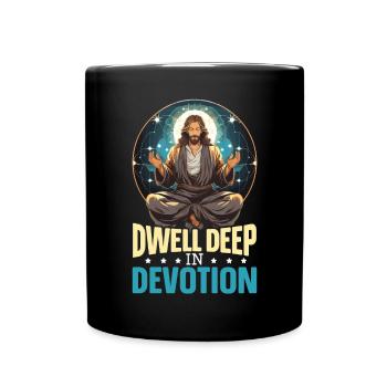 Christian Meditation Jesus Yoga Zen Christianity - Full Colour Mug - black - Front