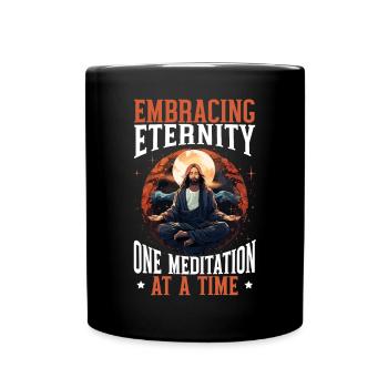 Méditation chrétienne Jésus Yoga Zen Christianisme - Mug uni - noir - Devant