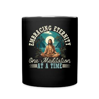 Méditation chrétienne Jésus Yoga Zen Christianisme - Mug uni - noir - Devant