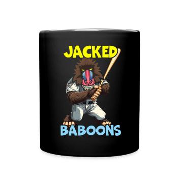 Baboon Monkey Lover Wildlife Animal Zookeeper - Full Colour Mug - black - Front