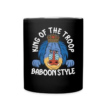 Baboon Monkey Lover Wildlife Animal Zookeeper - Full Colour Mug - black - Front