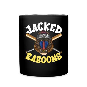 Baboon Monkey Lover Wildlife Animal Zookeeper - Full Colour Mug - black - Front