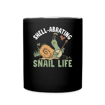 Snail lovers snail life sluggish running - Full Colour Mug - black - Front