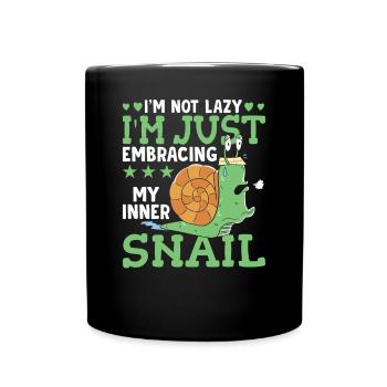 Snail lovers not lazy snail owners - Full Colour Mug - black - Front