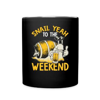 Snail lover snail yes to weekend - Full Colour Mug - black - Front