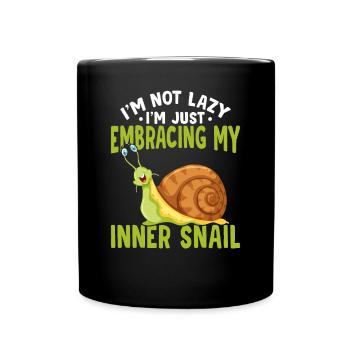 Snail lover, I'm not lazy - Full Colour Mug - black - Front