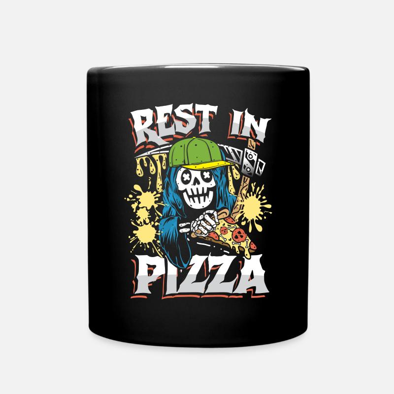 Rest in pizza - Tasse einfarbig - Schwarz