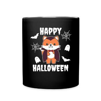 Fox Happy Halloween Cute Vampire Costume - Full Colour Mug - black - Front