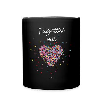Fagottist mit Herz Fagott Musik Holzblasinstrument - Tasse einfarbig - Schwarz - Vorne