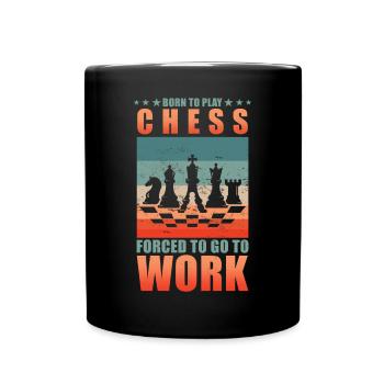Schach Schachspieler Zur Arbeit Gezwungen - Tasse einfarbig - Schwarz - Vorne