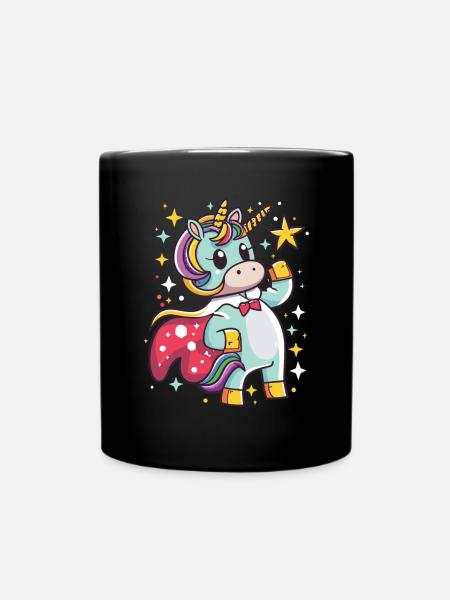 Einhorn Superheld Einhörner Einhorn Baby Unicorn - Tasse einfarbig - Schwarz