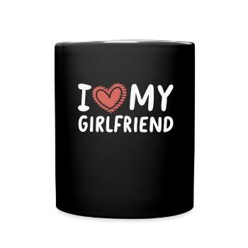 Ich liebe meine Freundin - Tasse einfarbig - Schwarz - Vorne