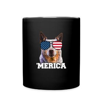 Australian Cattle Dog USA - Tasse einfarbig - Schwarz - Vorne