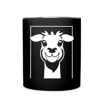 Lustige Lama-Silhouette Freche Spaß-Lamas - Tasse einfarbig - Schwarz - Vorne
