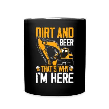 Drôle d’opérateur de pelle HEO - Mug uni - noir - Devant