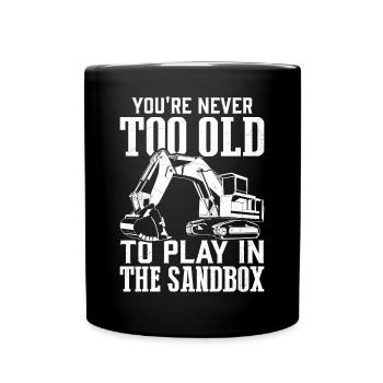 Funny excavator operator HEO - Full Colour Mug - black - Front