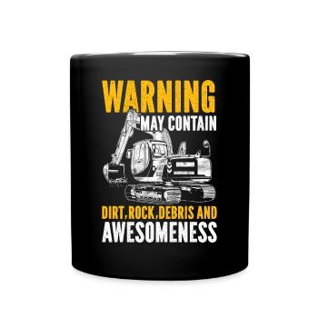Funny excavator operator HEO - Full Colour Mug - black - Front