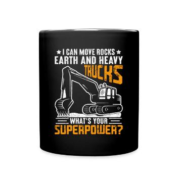 Drôle d’opérateur de pelle HEO - Mug uni - noir - Devant